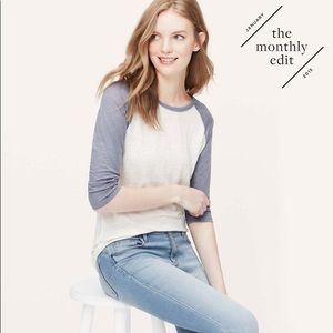 Ann Taylor Loft Linen Baseball Tee